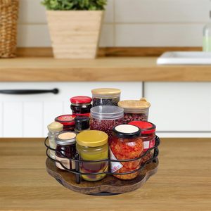 Organizador de tocadiscos <span class=keywords><strong>Lazy</strong></span> <span class=keywords><strong>Susan</strong></span> de 13 ", estante de especias antideslizante giratorio de 360 ° para encimera de cocina, almacenamiento de mesa de comedor - Product Image 6
