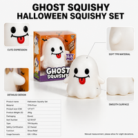 Jouets Squishy Halloween : Mini-ensemble de fantômes et citrouilles en silicone TPR, jouet anti-stress Kawaii, boîte de présentation souple, cadeau de fête