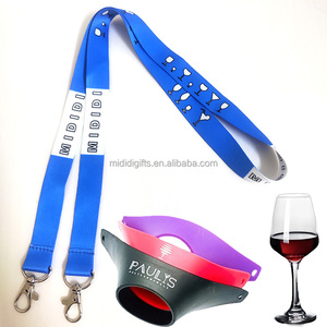 Personalized PVC Wine Glass Holder Lanyards Wine Beer Water Bottle Cup Holder Neck Strap Lanyard Polyester Lanyard