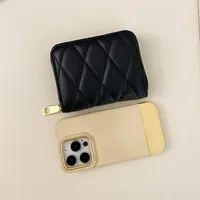 Dompet Fashion Pendek Portabel dengan Ritsleting, Pola Titik PU, Lapisan PVC, Tempat Kartu, Desain Quilted