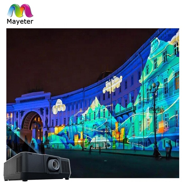 House Plan Visual Screen Interactive curved projection Free Content Hologram 3D Mapping building Projector Outdoor