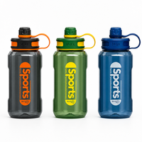 Bouteille d'eau sport 1,6L 2L 54oz 68oz, avec couvercle à vis anti-fuite et poignée, gourde de sport en PC avec paille détachable, vente en gros OEM/ODM