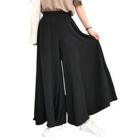 Pantalon large pour femme de grande taille, printemps et été, rétro, minimaliste, taille moyenne, élastique, drapé, jambe droite