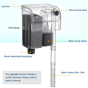 กรองแขวนตู้ปลาพลาสติกทรงสี่เหลี่ยมขนาดเล็ก HOB Power <span class=keywords><strong>Filter</strong></span> สำหรับตู้ปลาไร้ขอบ 90 GPH สำหรับตู้ปลาขนาดไม่เกิน 60 ลิตร - Product Image 3