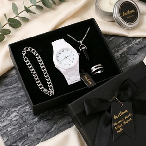 Set de Regalo Ejecutivo <span class=keywords><strong>para</strong></span> Hombre: Reloj, Collar, Pulsera y Anillo, <span class=keywords><strong>para</strong></span> Novio/<span class=keywords><strong>Padre</strong></span>, Dí<span class=keywords><strong>a</strong></span> del <span class=keywords><strong>Padre</strong></span>, San Valentín, Regalo Internacional - Product Image 6