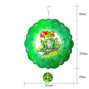 Molinillos de Viento con Diseño de Ranas de Skateboard de 12 Pulgadas, Decoración de Jardín, Molinillo de Viento con Ilusión Holográfica, Flor de Fuego - Product Image 2