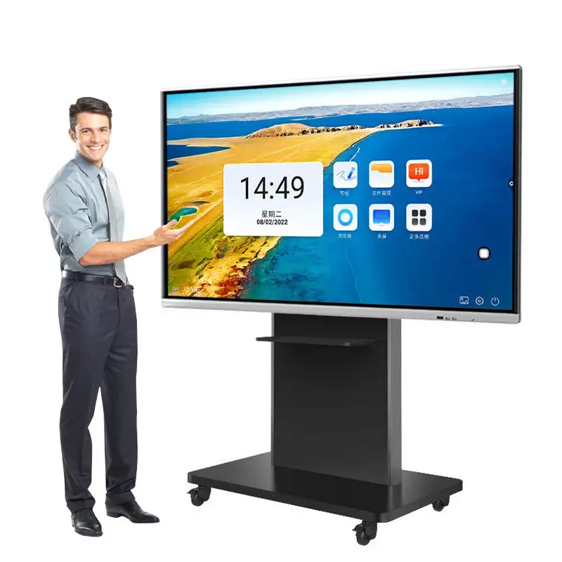 55 Inch Lcd Flat Panel Digital Touch Screen Smart Whiteboard Interactive Board For School Classroom Teaching