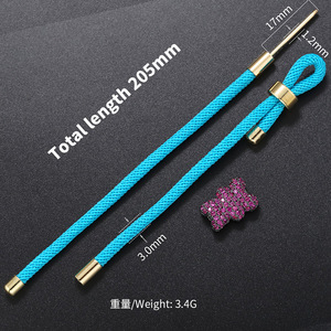Componentes para Pulseras de Cuerda Roja, Deslizador Cilíndrico de Oro de 18K, Base para Pulseras, Accesorios para Fabricación de Joyería DIY - Product Image 5