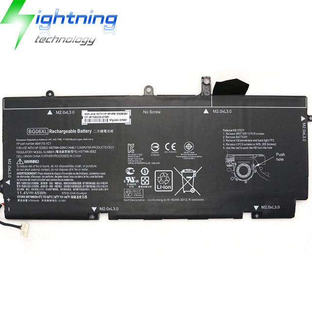 New Genuine Original BG06XL 11.4V 45Wh Laptop Battery for HP EliteBook Folio 1040 G3 HSTNN-IB6Z 804175-181 BG06045XL Notebook