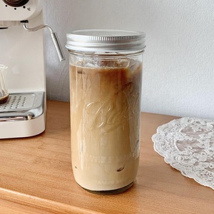 Venta al por Mayor de Frascos de Vidrio <span class=keywords><strong>Mason</strong></span> con Relieve, con Tapa y Pajita, Logotipo Personalizado, Frascos Redondos de Vidrio Borosilicato para Agua - Product Image 5