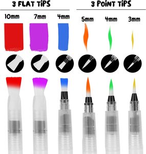 Logo et emballage personnalisables Pinceau à eau rechargeable Stylo de calligraphie Cheveux en nylon pour dessin et peinture en couleur - Product Image 6
