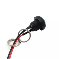 Interruptor a prueba de agua IP65, terminal de conexión de botón de 12mm, dos pines con conector de cable