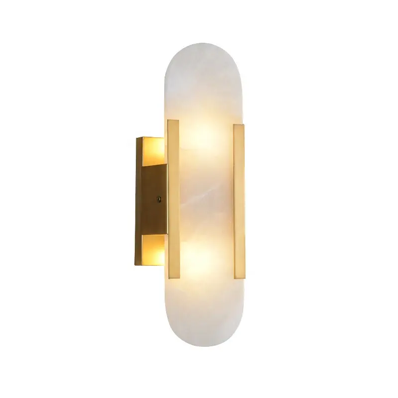 Modern marble brass luxury led reading wall mounted sconces lamps bedside simple creative restaurant decor wall light
