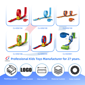 Piste de course de voiture à glissière Chengji, jouet d'aventure, assemblage coloré, rangement portable, piste de course de voiture flexible de 5 m - Product Image 4