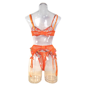 Vente en gros sur mesure Ensemble 3 pièces en maille érotique pour femmes matures Lingerie sexy respirante pour femmes Lingeries sexy - Product Image 3