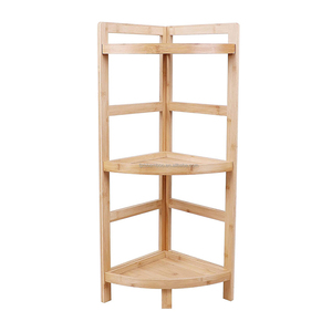 BSCI usine <span class=keywords><strong>bambou</strong></span> 3 niveaux polyvalent coin étagère de rangement étagère pour salle de bain chambre salon - Product Image 2