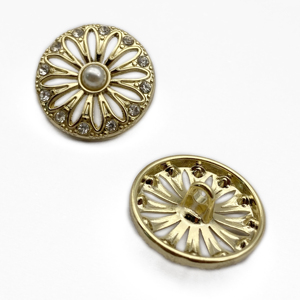 20Mm Thiết Kế Mới Tùy Chỉnh Hợp Kim Vàng Chân Nút Tay Khâu Nút Ngọc Trai Cho Áo Phụ Kiện - Product Image 2