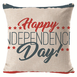 Independência americana dia linho quadrado travesseiro estrelas e listras design para casa cama encosto ou uso almofada do carro - Product Image 1