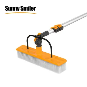 Sunnysmiler清洁太阳能电池板刷可伸展铝伸缩水给杆