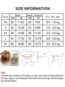 Gaya Barat Modern empat anak anjing Hoodie XL pakaian hangat bulu untuk anjing kecil empat hewan cetak katun lucu anjing peliharaan Musim Semi - Product Image 5