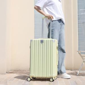 Maleta con ruedas de 20 pulgadas, color verde menta, con ruedas universales para mujer, viajes de ocio, cierre con cremallera de color sólido, primavera 2022 - Product Image 2