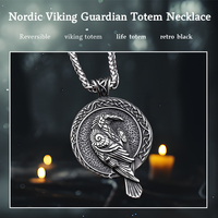 Rétro Personnalité En Acier Inoxydable 316L Pendentif Dominateur Viking Rune Aigle Titane Acier Fine Jewelry Pendentifs Rock Charms
