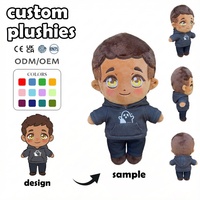 Peluche personnalisée : Personnage garçon en sweat à capuche fantôme, produit de collaboration avec des marques tendance, sac à dos personnalisé