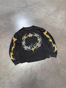 Camisetas Blancas de Manga <span class=keywords><strong>Larga</strong></span> para Hombre, Estilo Holgado, 220 g/m², Poliéster, Camisetas Suaves para Hombre, Estilo Mixto - Product Image 2