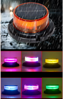 Luz de Advertencia Solar de Alta Luminosidad de 2W, Protección IP65, Batería de Larga Duración, Carcasa de PC Resistente al Polvo, Luz Estroboscópica Ámbar, Roja, Azul, Verde