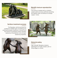 Sculpture en fibre de verre sur mesure, finition bronze, représentant un cerf sauvage, pour jardin extérieur, villa, pelouse, cour, art animalier majestueux.