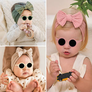 Gafas de Sol con Bandas Elásticas para el Cabello, Diseño de Diadema de Nailon para Bebés, Gafas de Sol Redondas con Lazo para Niños - Product Image 3