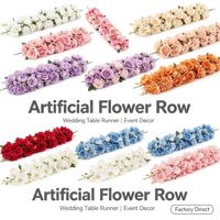 Rangée de roses artificielles en soie toucher réel pour allée de mariage, arche, toile de fond, banquet, scène d'hôtel, événement, fête, accessoire photo et décoration