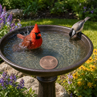 Disque de purification d'eau pour abreuvoir d'oiseaux en cuivre pur à 99,9 %, gravé au laser, écologique, support triple point, 4 pouces