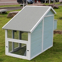 Clapier à lapins et poulailler de luxe Cage à lapins en bois intérieure et extérieure avec fermeture à bouton et toit étanche de grande taille