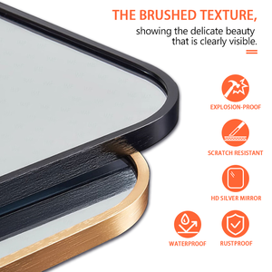 Phòng tắm hiện đại treo tường Dimmable Backlit chiếu sáng kim loại đóng khung Bluetooth Led gương - Product Image 3