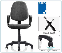 Chaise de bureau moderne en tissu avec dossier réglable et fonction pivotante pour usage intensif, chaise de travail pour personnel