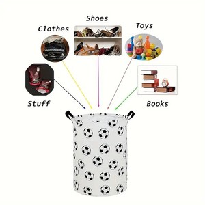 Clothing Organizer Round Foldable Non-Woven Fabric Laundry Hamper For Bathroom Storage Bucket Extra <b>Large</b> Capacity - Product Image 3