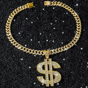 Collar con Colgante de Signo de Dólar Geométrico Estilo Hiphop, Diseño Popular, Joyería de Moda para Hombre, Venta al Por Mayor - Product Image 4