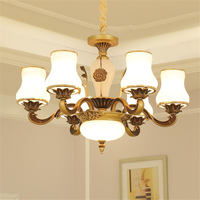 Lustre LED de luxe européen pour salon, style rétro américain, idéal pour restaurant, chambre, villa, hôtel, magasin de vêtements, café
