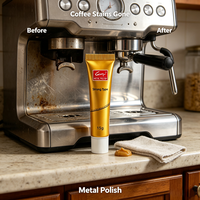 G3Hu Rénovateur de métaux pour trophées, Nettoyant pour cadres photo en métal, Crème de polissage pour métaux de machines à café, Élimine la rouille et les taches, Puissant produit d'usine