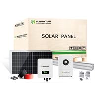 Accueil hybride 6kw photovoltaïque systèmes d'énergie solaire hybride domestique système d'énergie solaire kit solaire