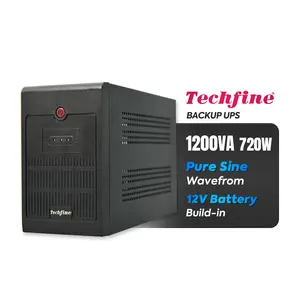 Offline UPS 1200VA 720W Pure Sine Wave Uninterruptible Pemasok Daya untuk Sistem Suplai Daya dan Cadangan Baterai