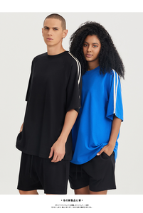 240 GSM 100% cotton hai thanh webbings thứ cấp màu sắc OEM biểu tượng tùy chỉnh vòng cổ thiết kế áo phông người đàn ông T-Shirts Chất lượng cao - Product Image 3