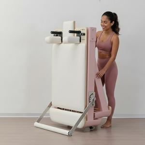 LUMINE Reformer de Pilates Commercial en Aluminium Rose Durable, Pliable, Portable et Réglable pour <span class=keywords><strong>Studio</strong></span> et Usage Domestique, avec Fonctionnalités de Bien-être Corporel - Product Image 1