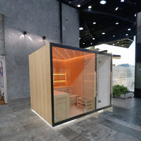Sauna infrarouge sec pour 2 personnes en bois de cèdre massif Chuoji, design moderne, écologique, chauffage électrique, commande par ordinateur