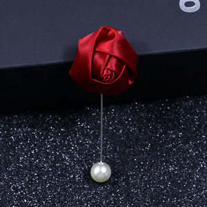 Accesorios de boda Rosa flor ramillete traje escote insertar aguja larga azul Rosa ramillete collar pin broche para hombres - Product Image 3