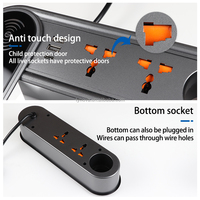 Prise de courant de table rotative double face avec 4 prises AC, 3 ports USB et chargeur sans fil pour bureau