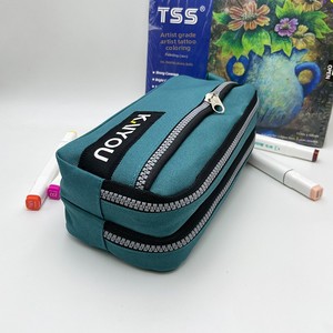 Estuche para lápices <span class=keywords><strong>de</strong></span> gran capacidad, color sólido, <span class=keywords><strong>de</strong></span> tela multicapa, sin cierre, bolsa <span class=keywords><strong>de</strong></span> papelería <span class=keywords><strong>de</strong></span> 21x7x11cm para escuela secundaria/bachillerato - Product Image 4