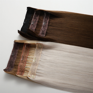 Extensions capillaires halo double trame en gros, Balayage, Cheveux vierges indiens bruts 12A, Extensions capillaires invisibles à fil, Clip-ins, Trame - Product Image 6