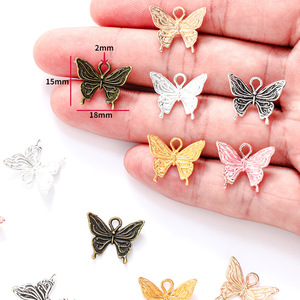 Accessoires de bijoux en alliage plaqué or en gros, breloque papillon, pendentif, bracelet, porte-clés - Product Image 3